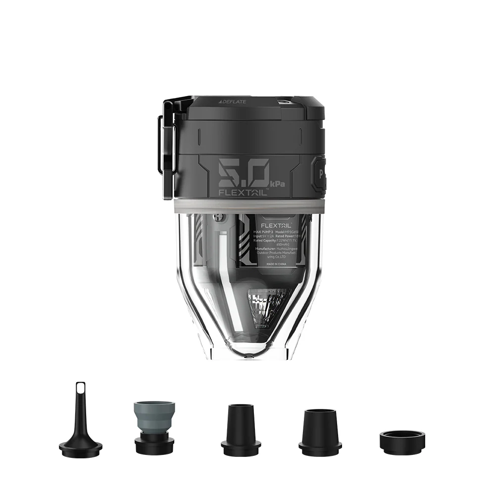 Flextail MAX PUMP 3 - High Speed 2-in-1 Rechargeable Air Pump
 (Black)