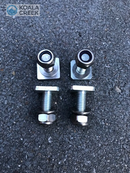 Luifel T gleuf montage set M8 (4 x Tgleuf bout +schijf + moer) 