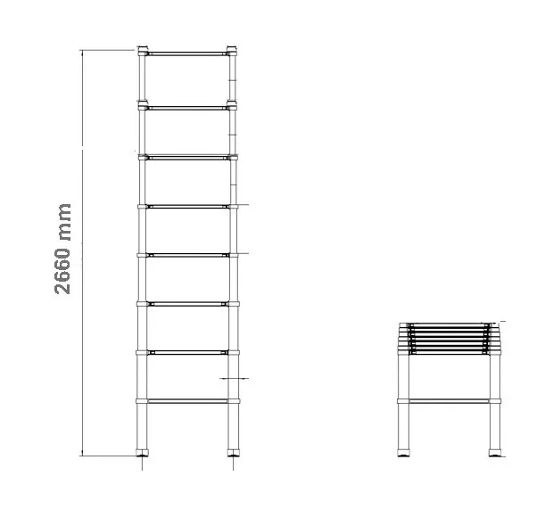 Hapro Vista Telescopic Ladder 2.6 m