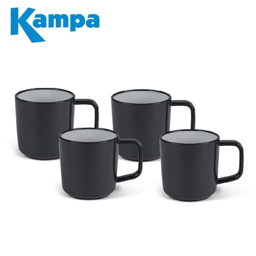 [9120001348] Kampa Charcoal 4pc Mug Set (nieuwe naam: English Barn)